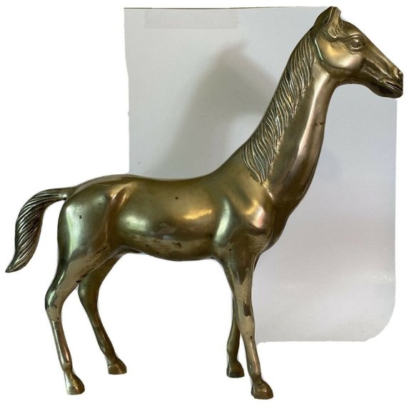 Vintage Other - Vintage Large Brass Longneck(?) Horse 13.5 Inches